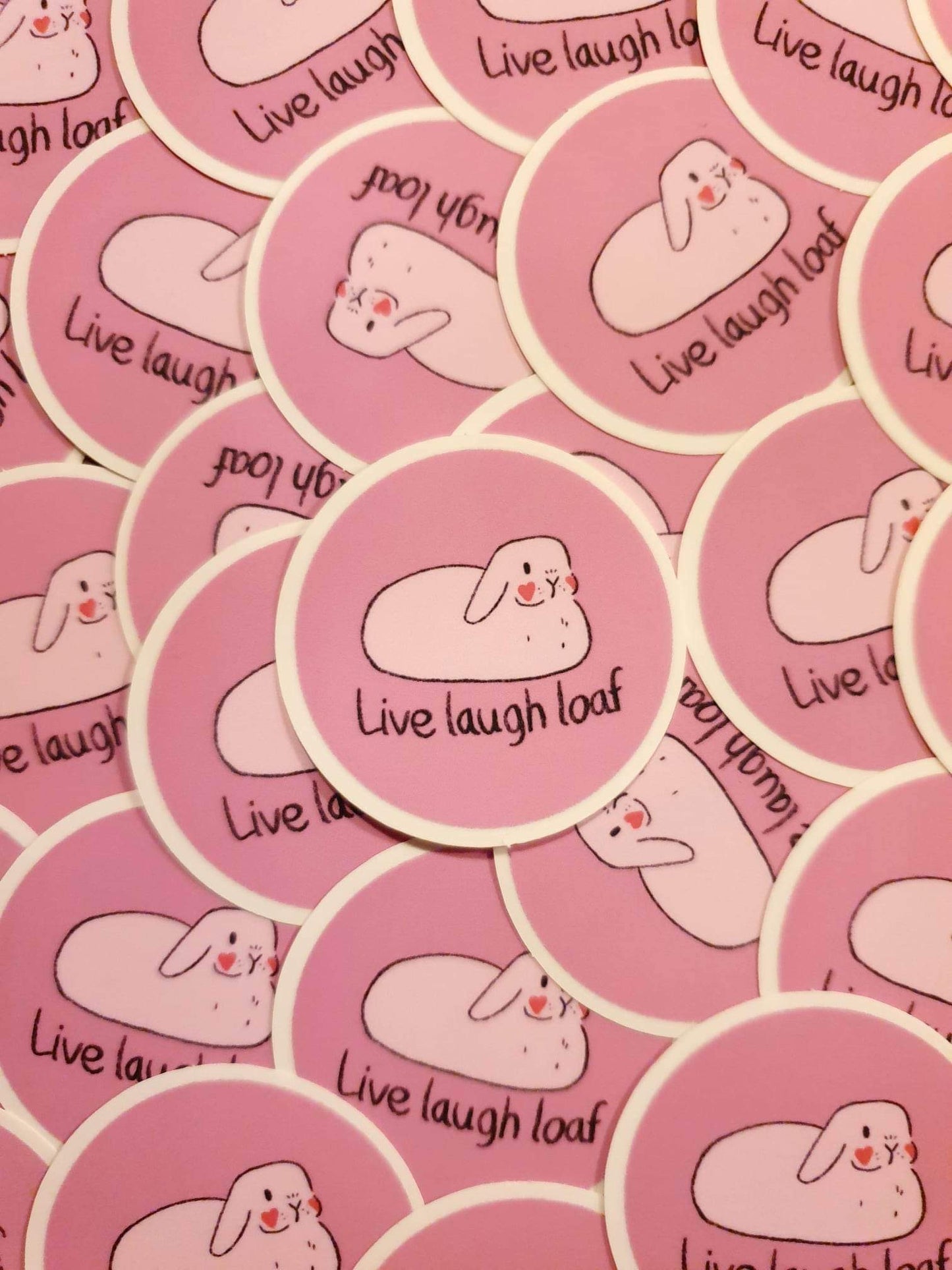 Bunny Sticker Live, Laugh, Loaf  | Transparent Matte
